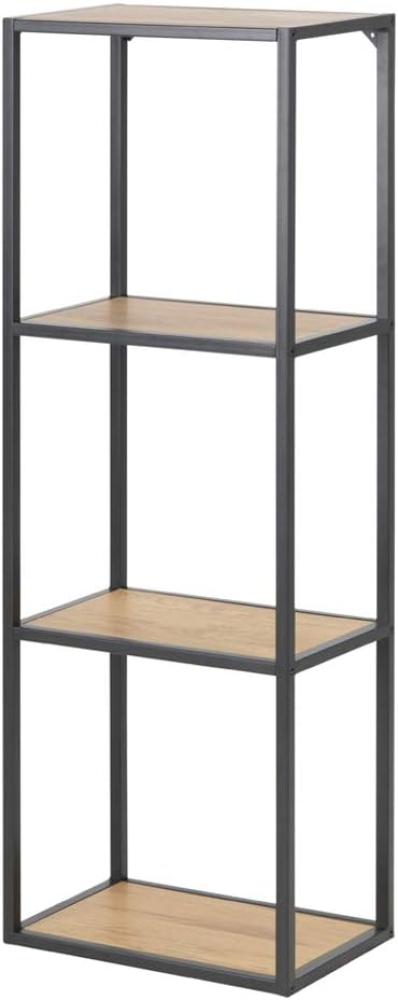 Selsey KRAPINA - Standregal / Bücherregal mit 4 Ebenen - Schwarz / Eiche - Industrial-Style - 108 cm hoch Bild 1
