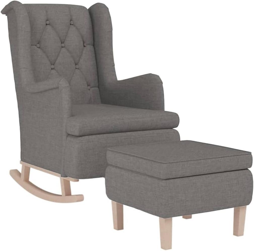 vidaXL Schaukelsessel mit Hocker Hellgrau Stoff 3121272 Bild 1