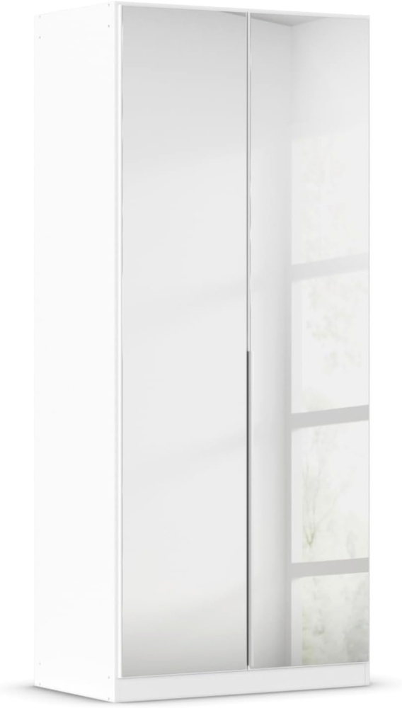 Rauch Möbel Alabama Schrank Kleiderschrank Drehtürenschrank Weiß mit Spiegel 2-türig inklusive Zubehörpaket Premium 1 Kleiderstange, 2 Einlegeböden, 1 Schubkasteneinsatz BxHxT 91 x 210 x 54 cm Bild 1