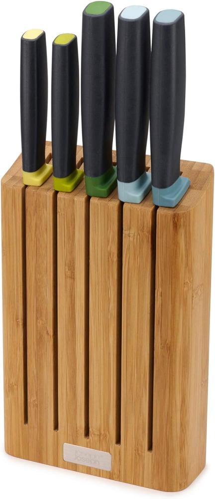 Joseph Joseph Elevate - 5-teiliges Messerset inkl. Messerblock aus Bamboo - mehrfarbige Griffe Bild 1