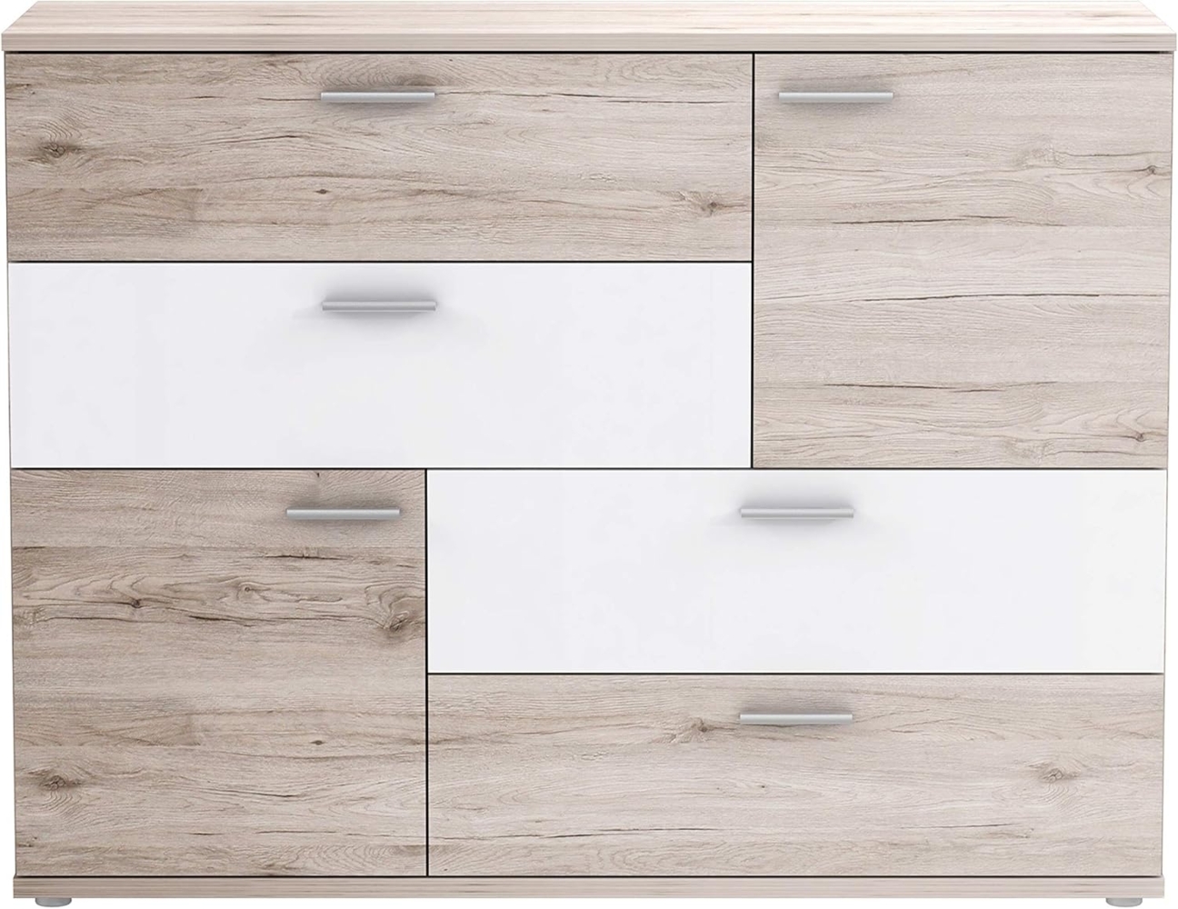Forte 'STEFAN' Kommode Schrank Sandeiche und weiß Bild 1