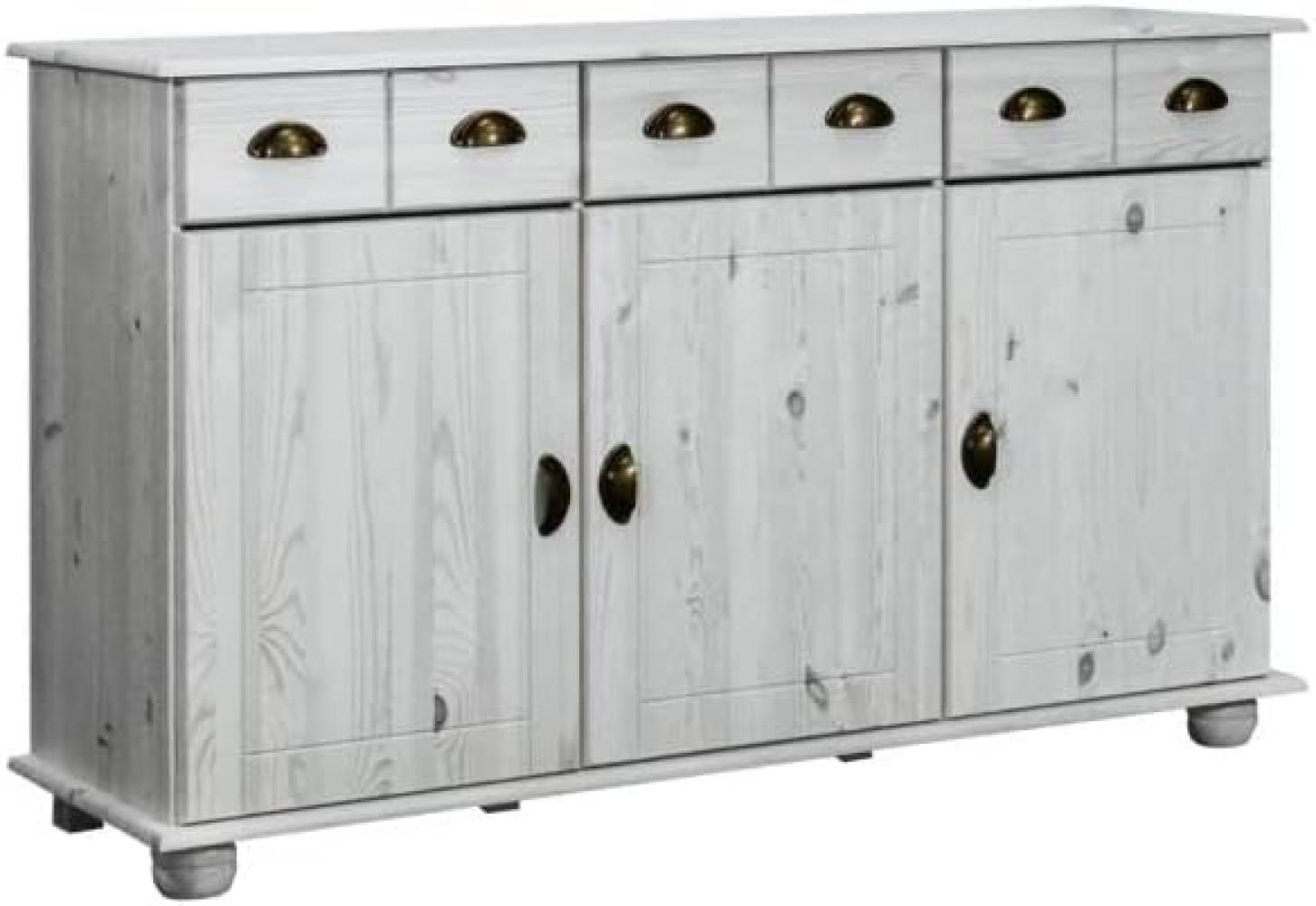 Sideboard 134 x 39 x 79,5 cm Massivholz Kiefer [325539] Bild 1