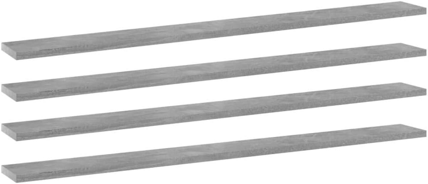 vidaXL Bücherregal-Bretter 4 Stk. Betongrau 100x10x1,5cm Holzwerkstoff 805370 Bild 1