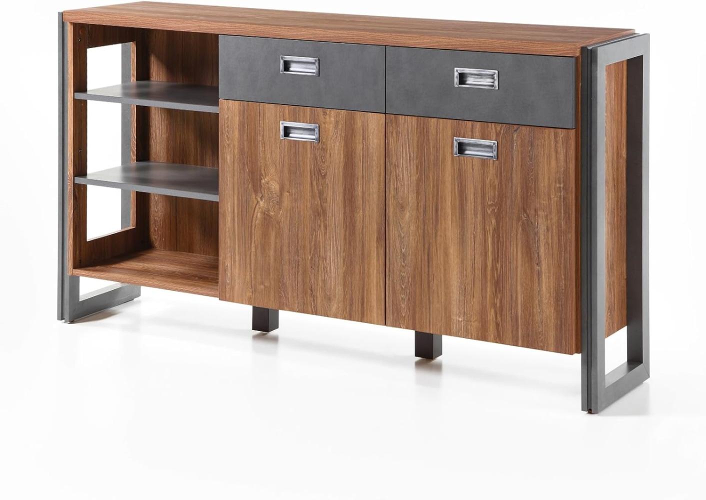 Sideboard Auburn Eiche Stirling und Matera grau 146 cm Bild 1