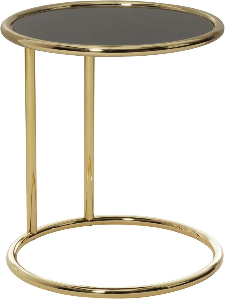 Wohnling Design Couchtisch, Glas ø 45cm schwarz/gold Bild 1