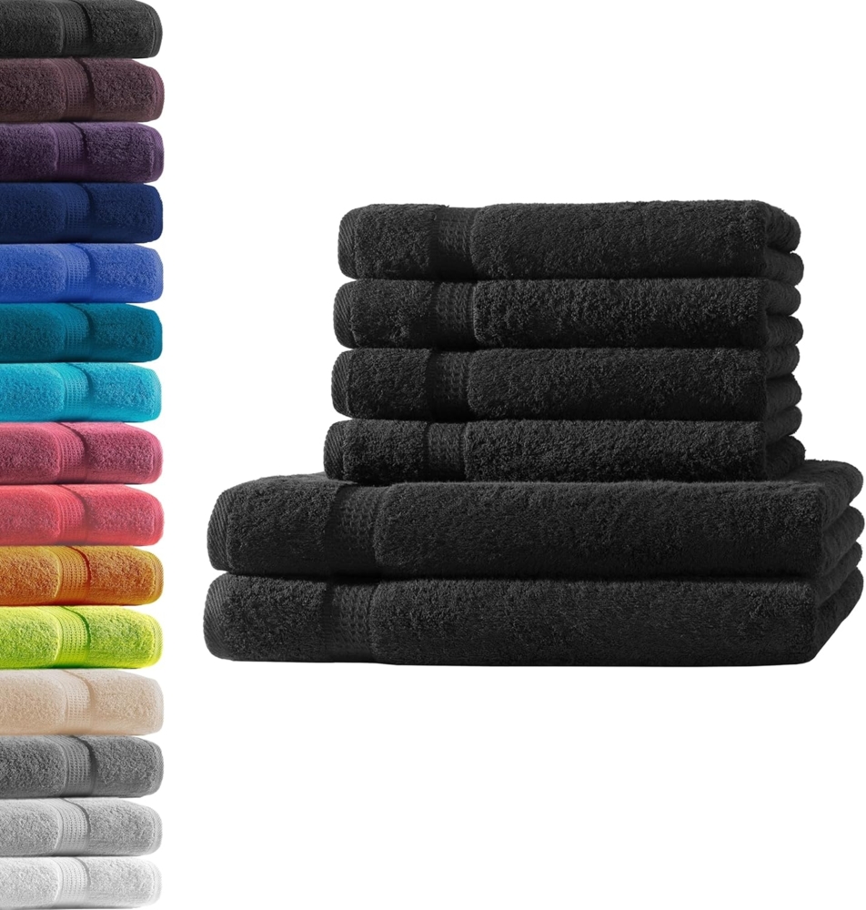 Hometex Premium Textiles Handtuch in Premium Qualität 500 g/m², Feinster Frottier-Stoff 100% Baumwolle, 2x Duschtuch + 4x Handtuch, Kuschelig weich, saugfähig, Extra schwere, flauschige Hotel-Qualität Bild 1