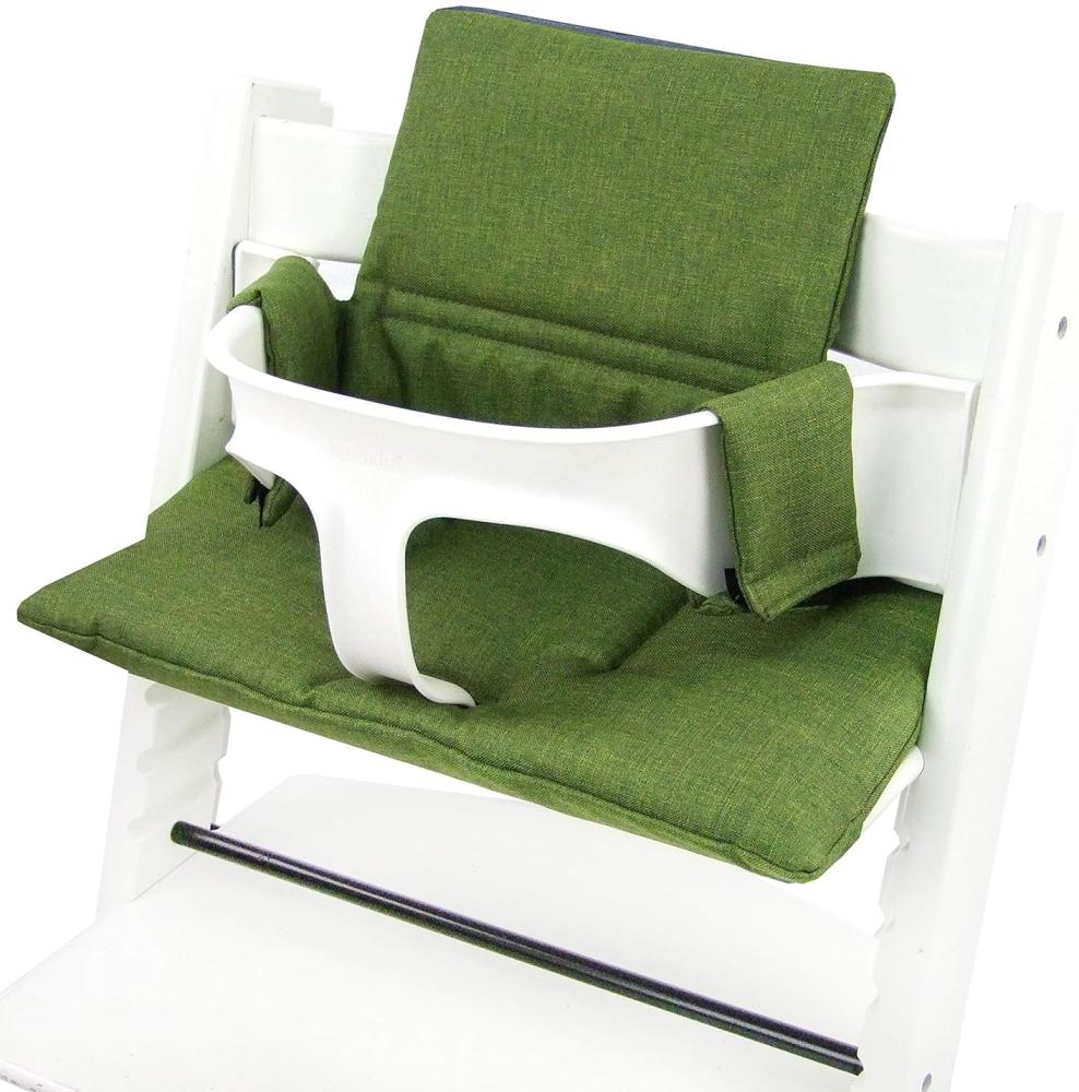 BAMBINIWELT Sitzkissen, kompatibel mit Stokke 'Tripp Trapp' Hochstuhl, meliert dunkelgrün ORG. Bild 1