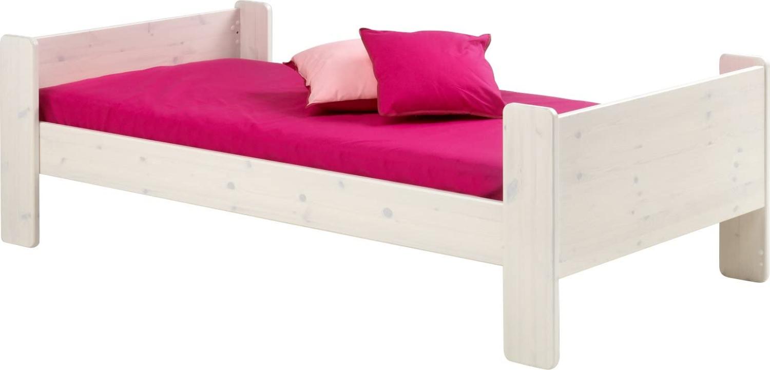 STEENS for Kids Einzelbett mit Rolllattenrost Kiefer massiv Bettliege white wash Bild 1
