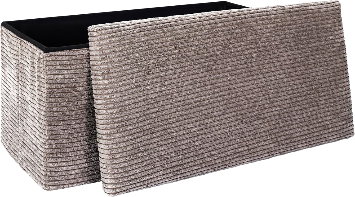 HOME DECO FACTORY, HD0277, Cotele Scott Taupe Klappbanktruhe, Weichheit, Möbel, Sitz, Klapptruhe und Bank, 76 x 38 x 38 cm, Sitzhöhe 38 cm, Taupe Bild 1