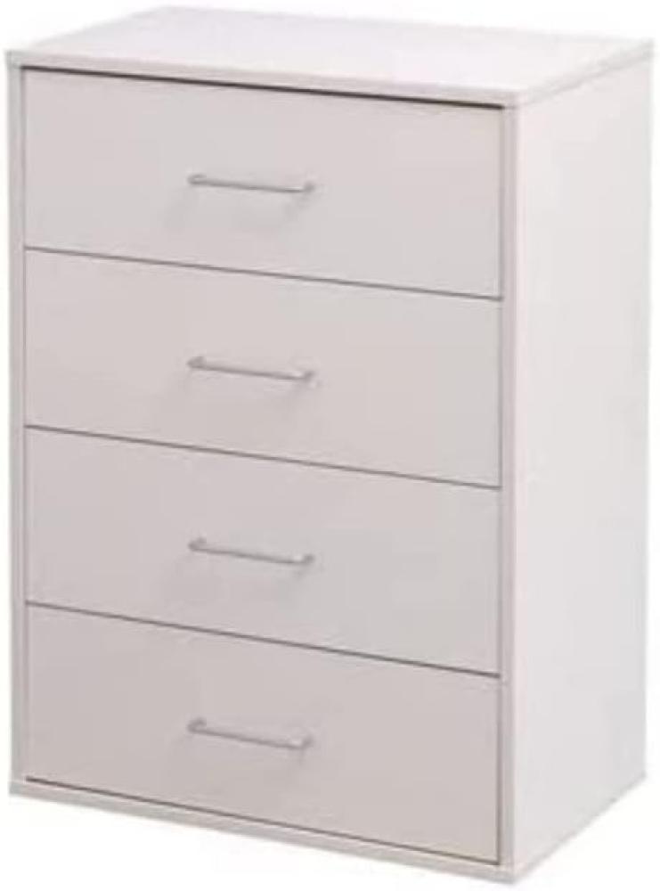 Iris Ohyama, Sideboard, Schlafzimmerschrank, Aufbewahrungsmöbel, Kommode, 4 Schubladen mit ergonomischen Griffen, Robust, Schlafzimmer, Wohnzimmer - Chest CCT-9060 - Eiche weiß Bild 1