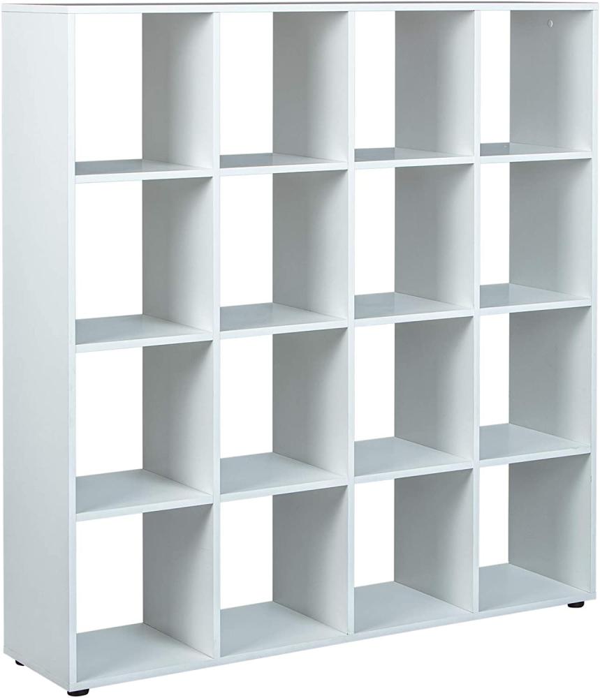 Inter Link Raumteiler Regal Trennwand MDF Weiss Modern 16 Fächer Wohnzimmer Esszimmer Schlafzimmer Bild 1