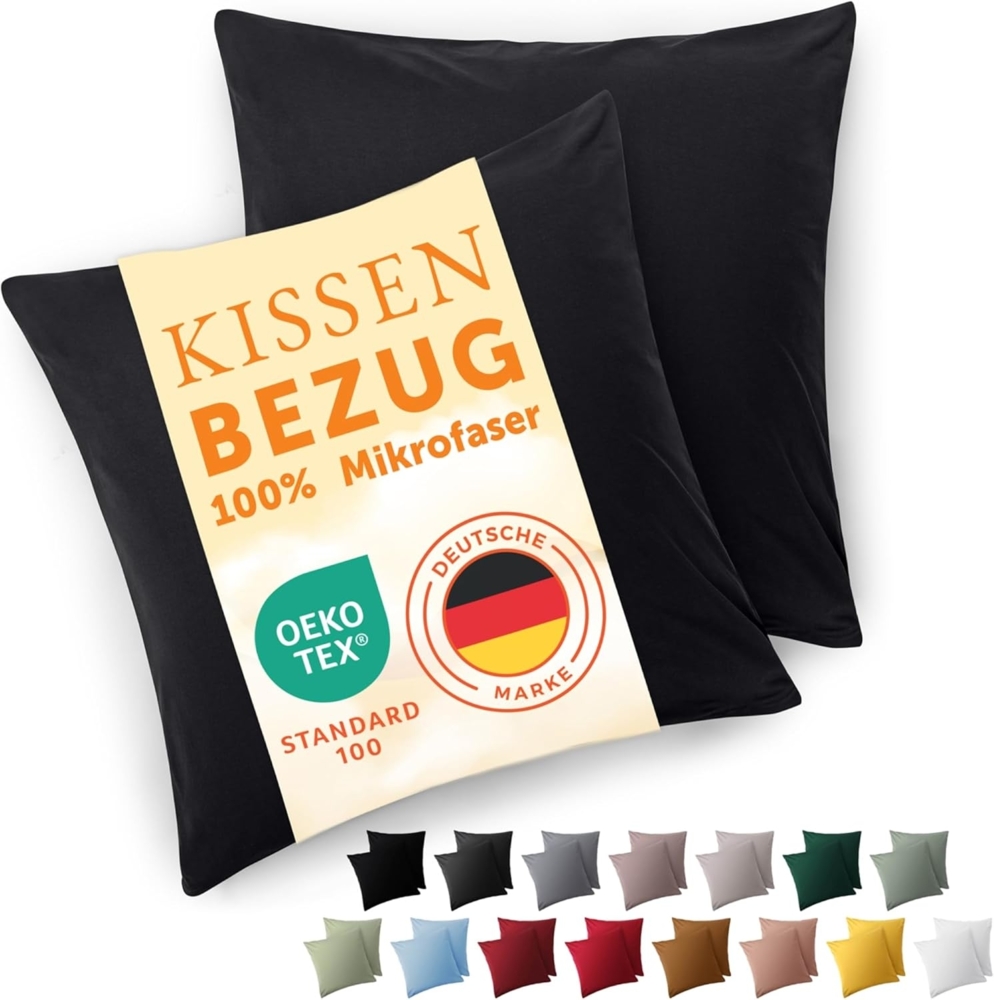 Blumtal Kissenbezüge aus gebürstetem Mikrofaser-Gewebe, (2 Stück), mit Reißverschluss oder Verschlusslasche Bild 1
