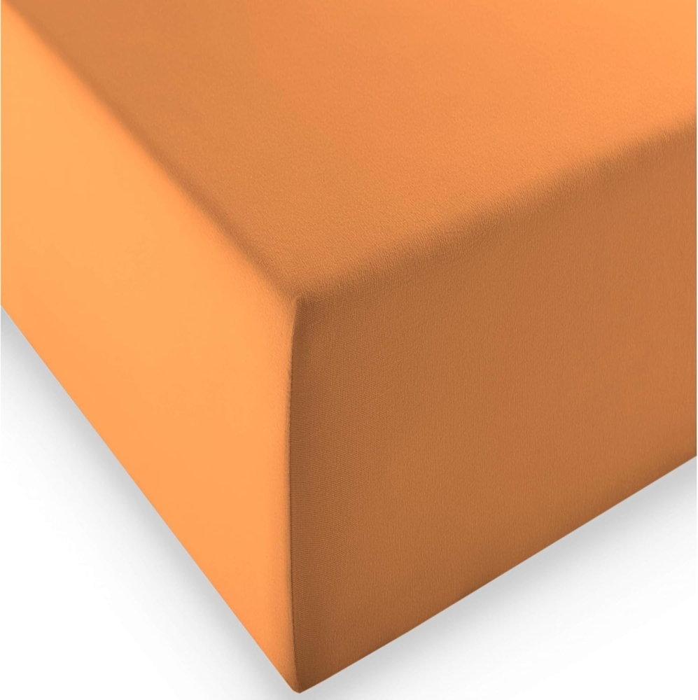 fleuresse Jersey-Elasthan Spannbettlaken Comfort XL 90x200 cm Orange Bild 1
