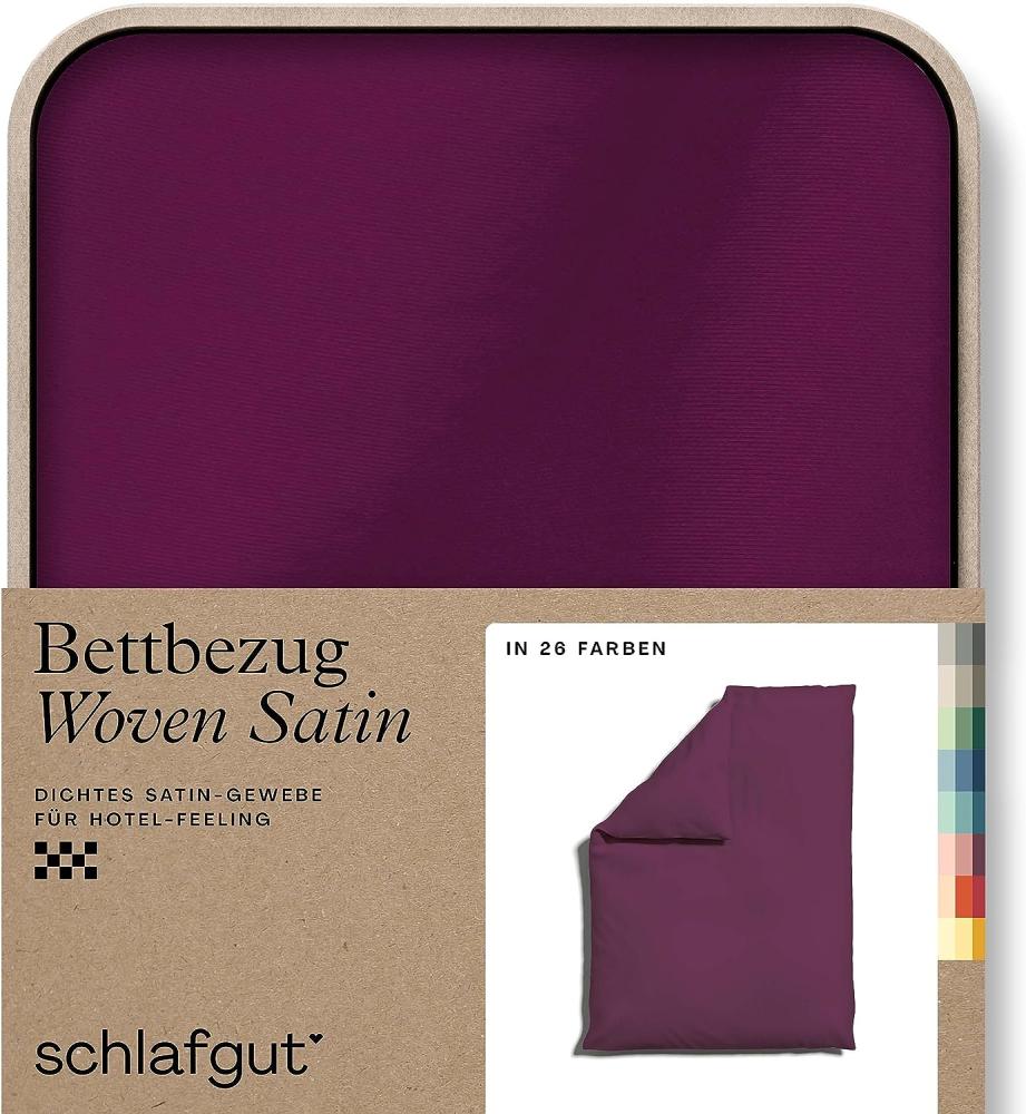 Schlafgut Woven Satin Bettwäsche|Bettbezug einzeln 135x200 - 140x200 cm| purple-deep Bild 1