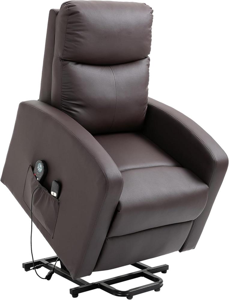 HOMCOM Massagesessel Relaxsessel mit Liegefunktion, mit Fernbedienung (Aufstehsessel, 1-St, Fernsehsessel), für Wohnzimmer, Braun Bild 1