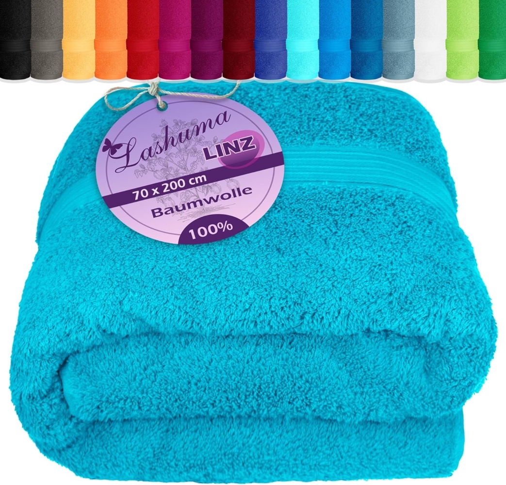 Lashuma Saunatuch Linz, Frottee (1-St), Saunahandtuch Herren blau 70x200 cm Bild 1
