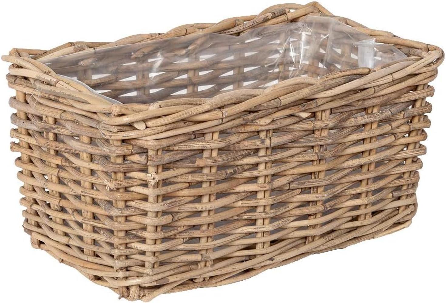 Pflanzkorb VERONA-Rechteckig ca. L40cm Rattan Blumenkasten Blumenkorb Übertopf Bild 1