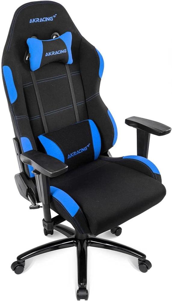 AKRACING Core EX Wide Gaming Stuhl mit Kissen, Stoffbezug - Schwarz/Blau Bild 1