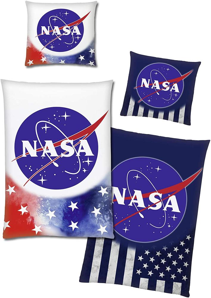 NASA Stars & Stripes Glow in The Dark Bettwäsche Linon / Renforce Bild 1