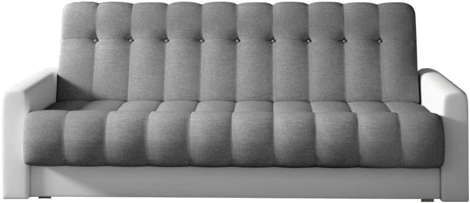 Designer Sofa Vido mit Schlaf- und Klappfunktion Weiß/Grau Bild 1