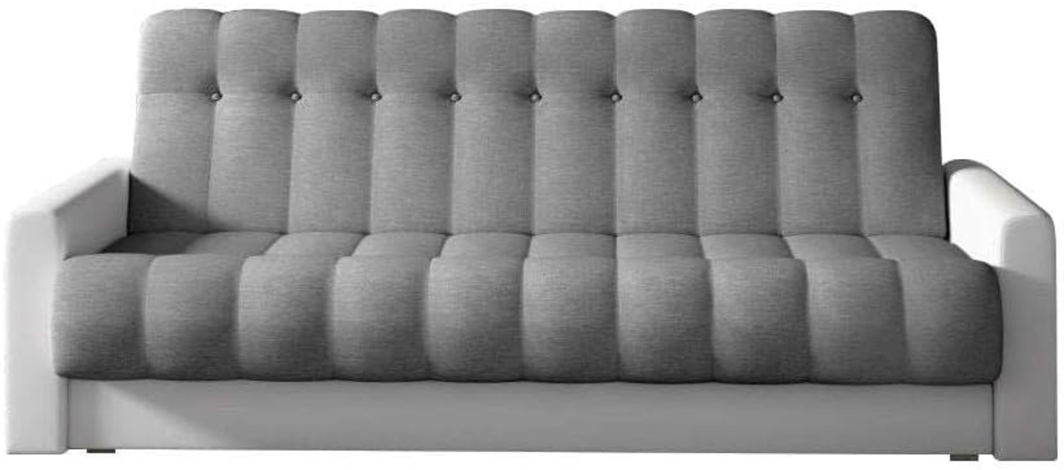 Designer Sofa Vido mit Schlaf- und Klappfunktion Weiß/Grau Bild 1