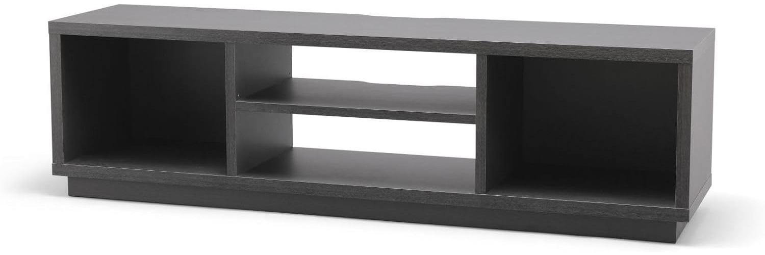 Iris Ohyama, TV-Ständer/TV-Schrank/TV-Holzständer/TV-Ständer mit offenen Regalen/TV-Ständer für 65-Zoll-Fernseher, Massivholz,DesignBüro, Wohnzimmer - TV Cabinet Standard - OTS-150S - Schwarze Eiche Bild 1