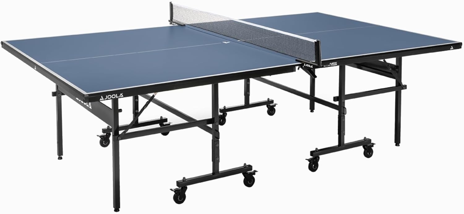 JOOLA Tischtennisplatte Inside 15 Indoor Tischtennistisch klappbar – Schneller Aufbau inklusive Netz, blau, 274 x 152,5 x 76 cm Bild 1