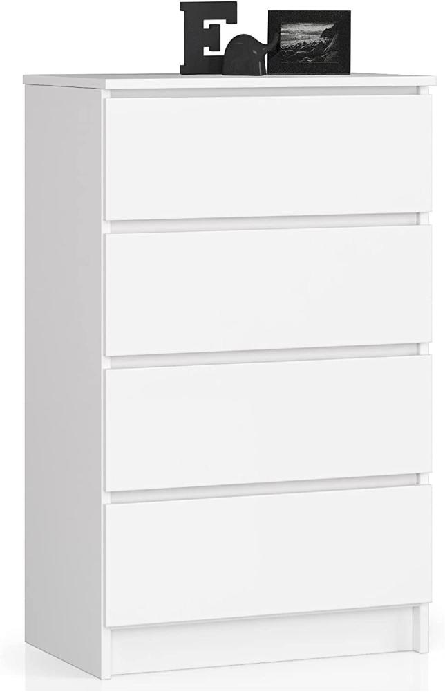 Akord Kommode mit 4 Schubladen Beistellschrank Highboardmodernes Sideboard für Wohnzimmer Esszimmer Schlafzimmer Flur Badezimmer 60x99x40cm Bild 1