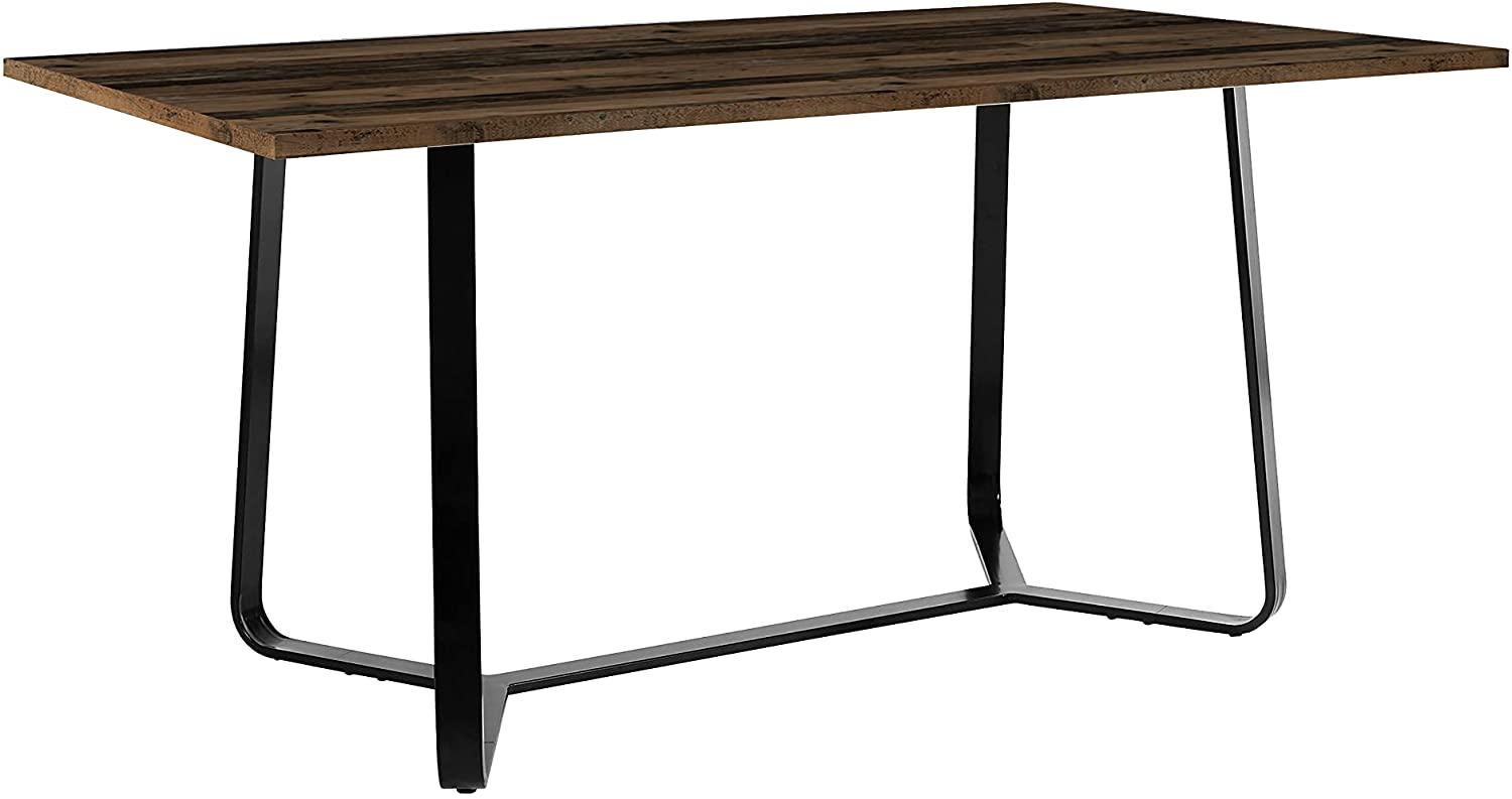 byLIVING Esstisch Talea / Moderner Küchentisch in Old-Wood-Optik / Gestell Metall schwarz pulverbeschichtet / Großer Esstisch / B 160, H 76, T 90 cm Bild 1