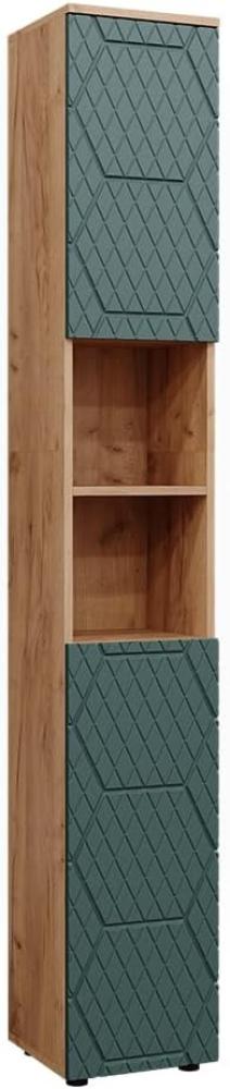 Vicco 'Irma' Badschrank mit 2 Türen und 6 Fächer, Holz, 192 x 30 x 30 cm, Goldkraft Eiche Bild 1