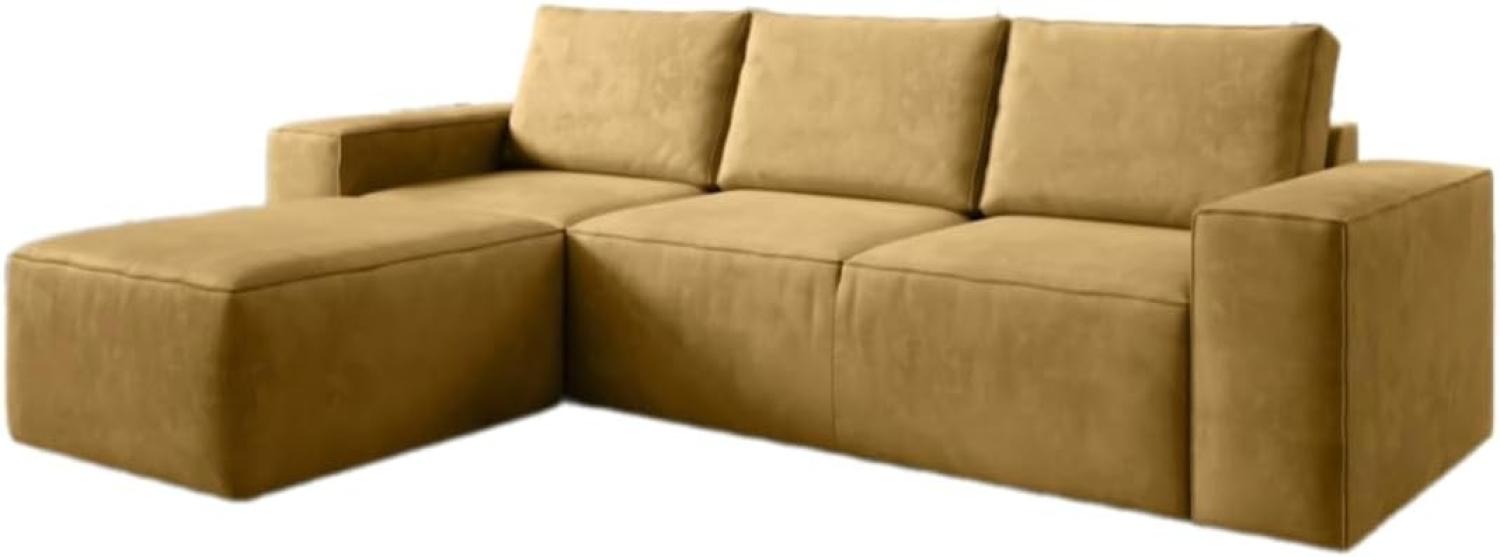 Designer Sofa Solaris mit Schlaffunktion und Stauraum Senf Links Bild 1