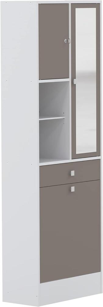 Badezimmerschrank mit Wäschekippe Plizz - Taupe Bild 1