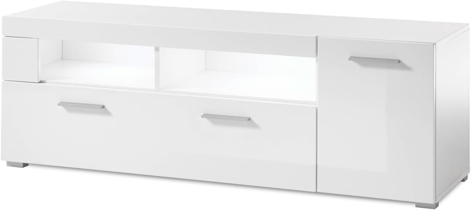 TV-Lowboard Crucero in weiß Hochglanz 140 cm Bild 1