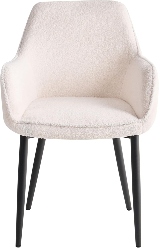 Esszimmerstuhl 2er Set ALDEN Bouclé Weiß Bild 1