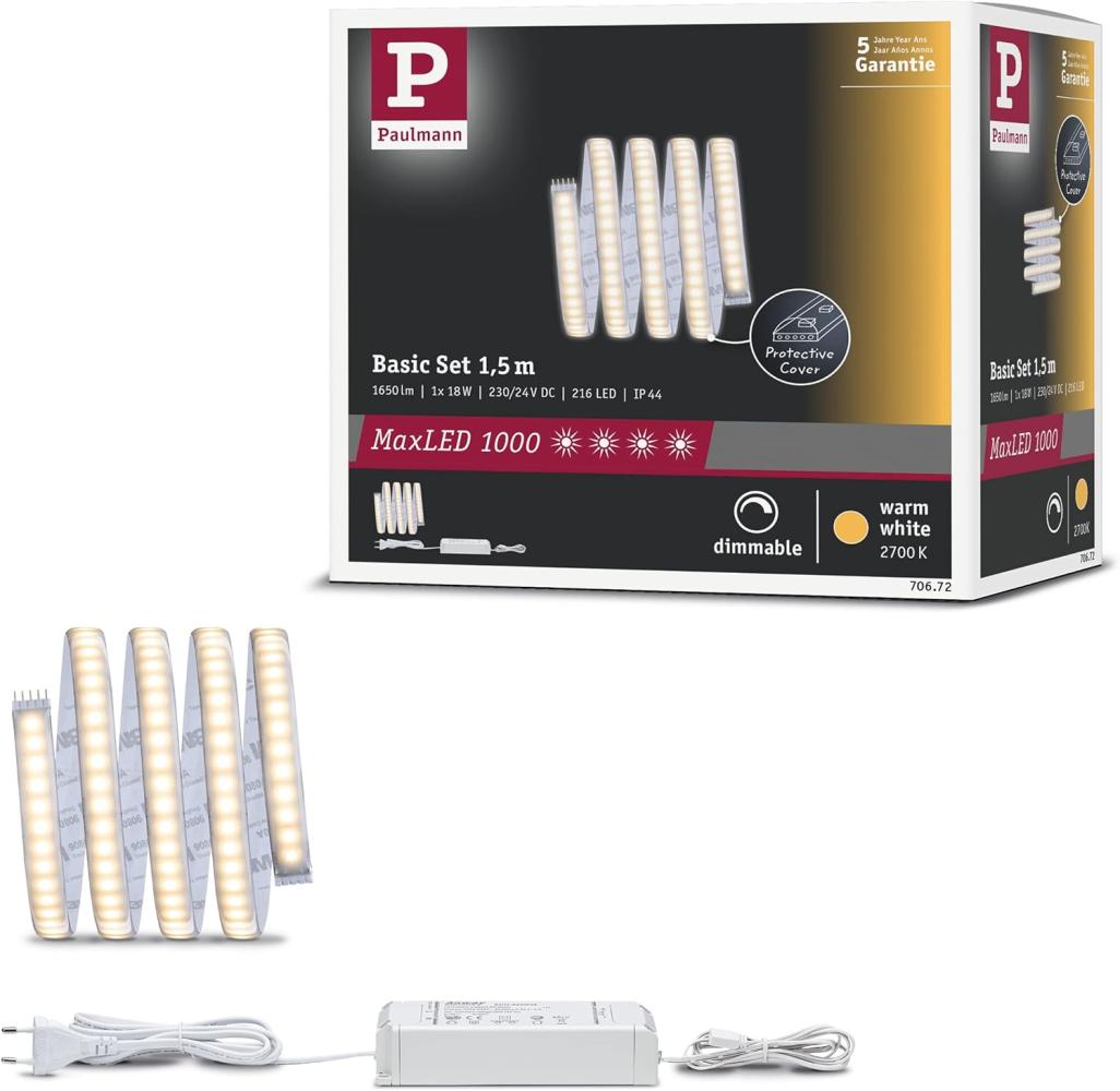 Paulmann No. 70672 MaxLED 1000 Stripe Basisset 1,5m Warmweiß beschichtet Bild 1