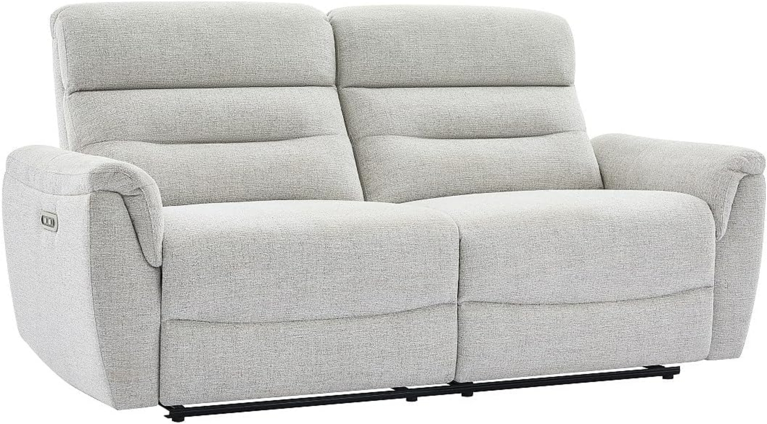 Vente-unique - 3-Sitzer Elektrischer Relax-Sofa aus hellgrauem Strukturstof BREVIO Bild 1