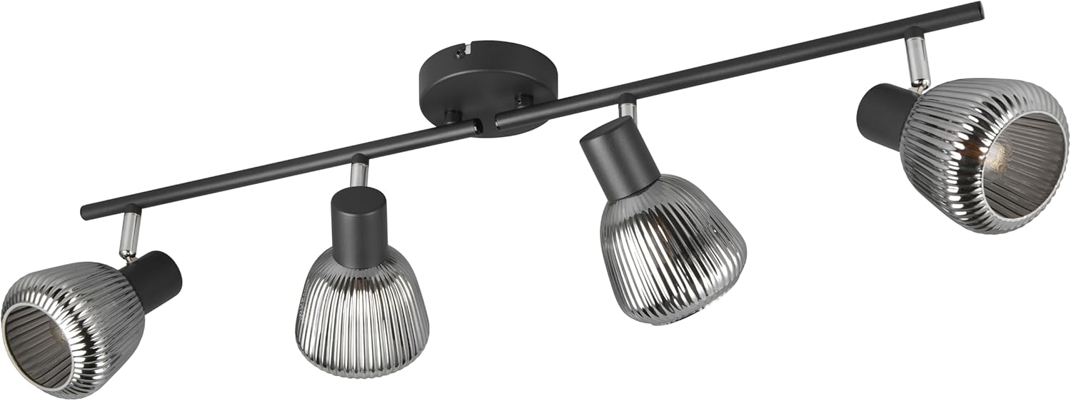 Trio Leuchten 4er Spot Tarifa E14 schwarz matt Metall/Glas Bild 1