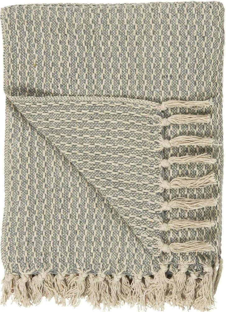 Decke Plaid Kuscheldecke Wohndecke Blau Creme 130x160cm Ib Laursen 6510-68 Bild 1