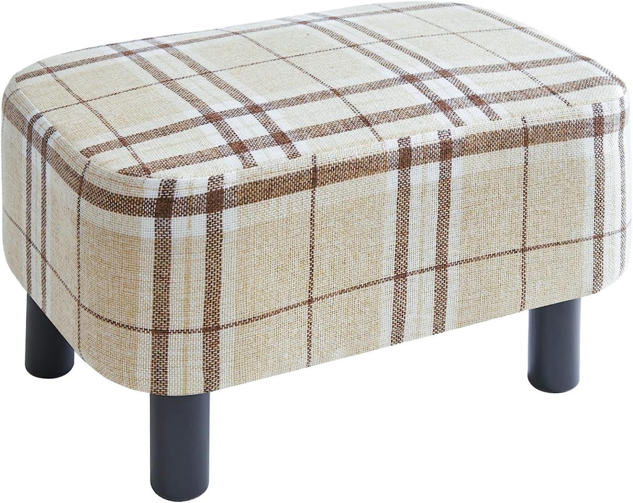 YMYNY Rechteckiger Fußhocker Sitzhocker, 42 x 29 x 23 cm, Schuhwechsel Hocker, Sofa Hocker, Sitzhocker aus Baumwolltuch, Gepolstert, Holzbeine, für Wohnzimmer Schlafzimmer, Streifen, HD-HRF-BD215 Bild 1