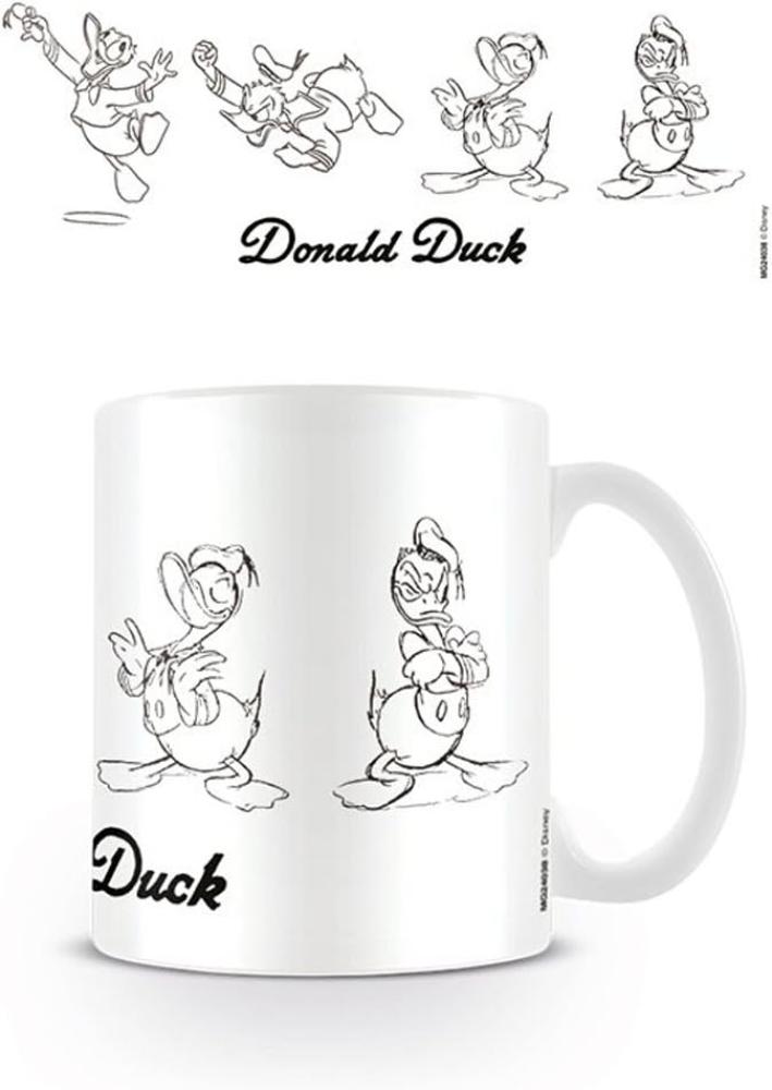 empireposter Disney Donald Duck Sketch Größe (cm), ca. Ø8,5 H9,5 Lizenz Tasse, NEU Beschreibung: Keramik Tasse, weiß, bedruckt, Fassungsvermögen 320 ml, offiziell lizenziert, spülmaschinen und mikrowellenfest Bild 1