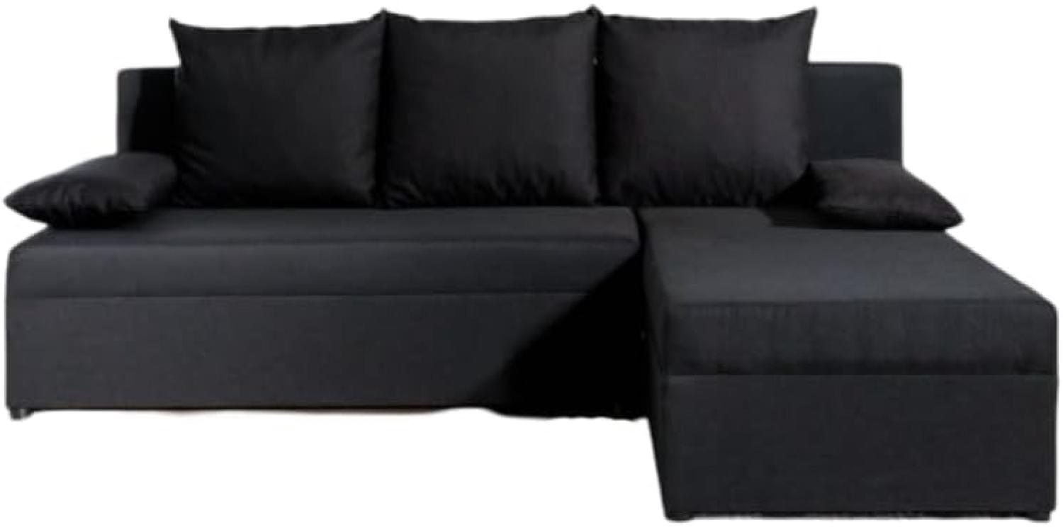 Designer Sofa Cali mit Stauraum und Schlaffunktion Schwarz Rechts Bild 1