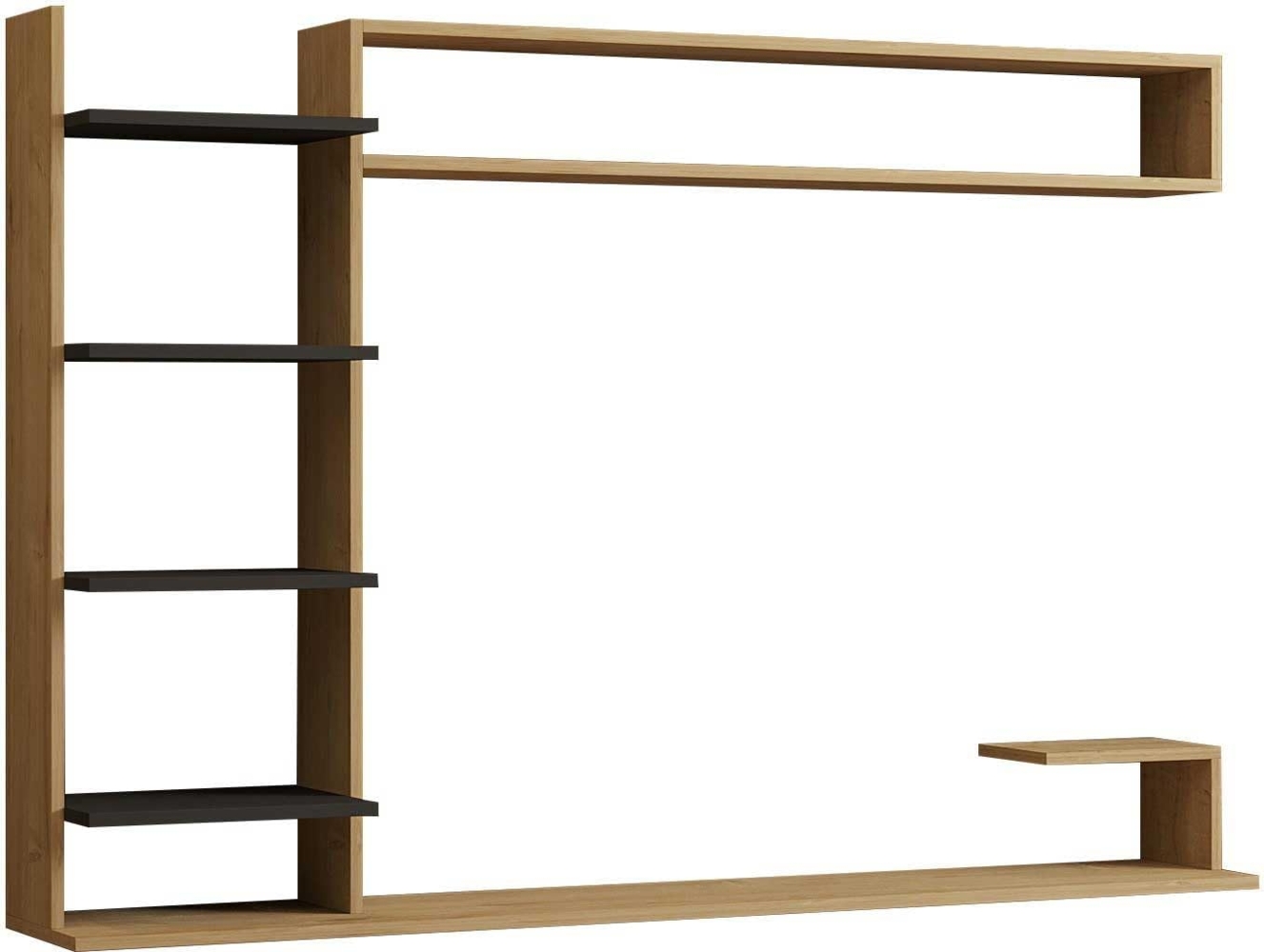 Hanah Home Scandinavian TV Unit, Sapphire & Anthracite, 180 cm | 100% Melamine Coated Particle Board, 18 mm Thick | Wall-Mountable, Stylish & Functional Design Bild 1