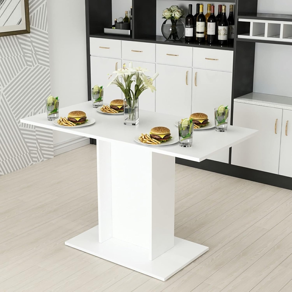 en. casa Esstisch, »Galten« Esszimmertisch 4 Pers. Säulentisch 75 x 120 x 60 cm Weiß Bild 1