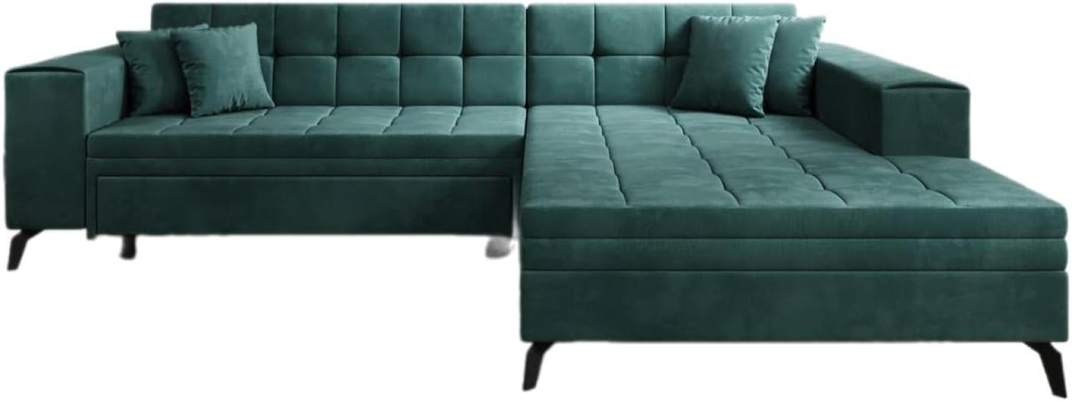 Designer Sofa Frida mit Schlaffunktion Samt Grün Rechts Bild 1