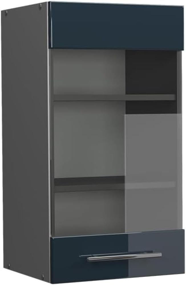 Vicco Glashängeschrank Fame-Line Anthrazit Dunkelblau Hochglanz 40 cm Bild 1