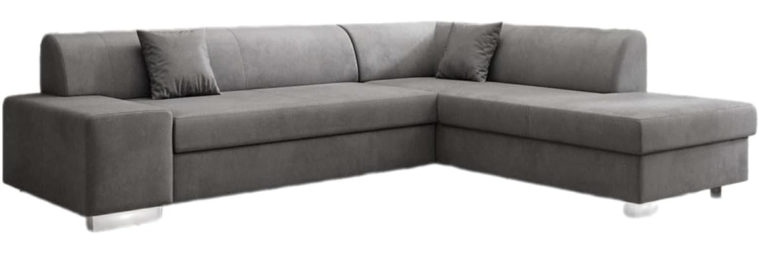 Designer Sofa Pina mit Schlaf- und Klappfunktion Samt Grau Rechts Bild 1