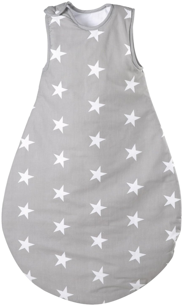 roba Schlafsack 'Little Stars' 90 cm - ganzjahres Babyschlafsack - atmungsaktiv - Baumwolle - Grau / Weiß Bild 1