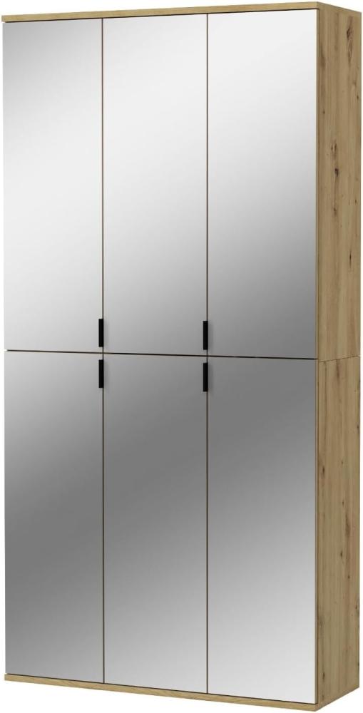 Garderobenschrank mit Spiegel Line-Up in Eiche 91 x 193 cm Bild 1