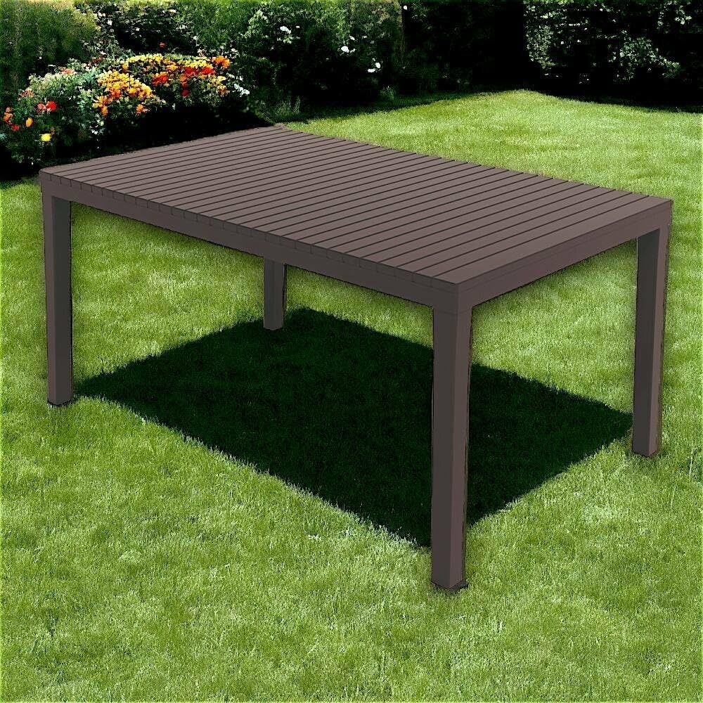 Dmora - Außentisch Maratea, rechteckiger Esstisch, Mehrzweck-Gartentisch, 100% Made in Italy, 150 x 90 x 72 cm, Anthrazit Bild 1