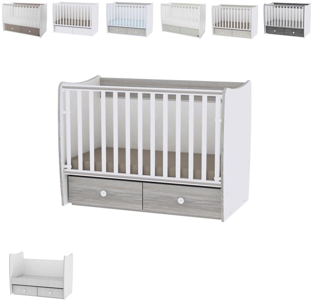 Lorelli 'MATRIX NEW' Babybett mit Schubladen grau 120x60 cm Bild 1